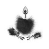 Fetish Fantasy Series Feather Nipple Clamps & Butt Plug - Black
