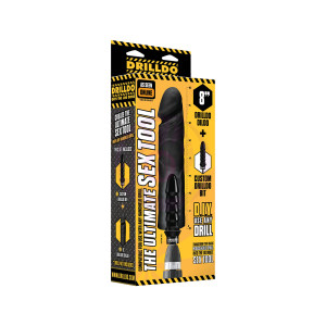 8" Drilldo Dildo & Drilldo Bit Set - Black