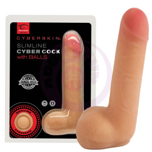 Cyberskin Slimline Cyber Cock With Balls - Light