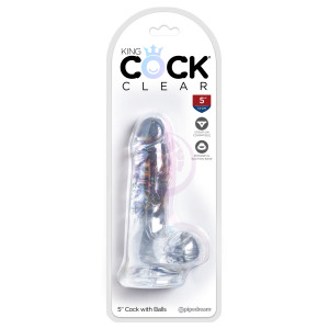 King Cock Clear ​5 Inch Cock With Balls