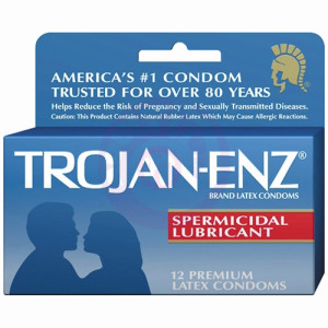 Trojan Enz Armor Spermicidal Lubricated Condoms -12 Pack