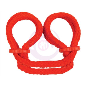 Japanese Silk Love Rope Ankle Cuffs - Red